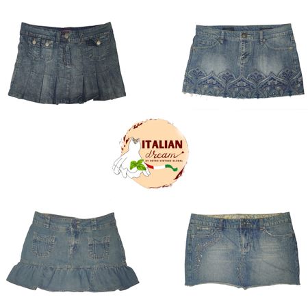 Jupes micro mini en denim de l'ère Y2K Paris Hilton