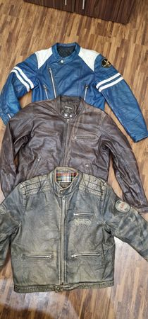 Veste en cuir vintage de moto pour hommes