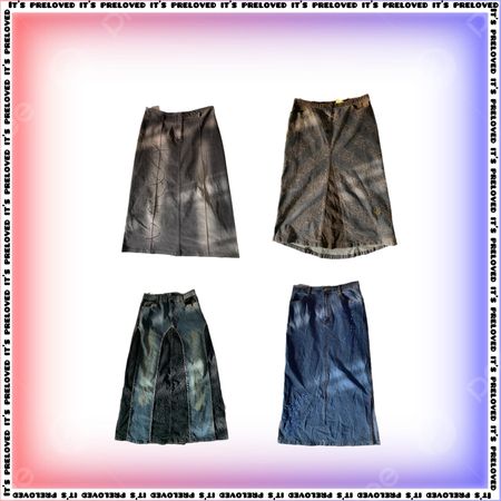 Y2K Denim Mix Maxi Skirts (SS-625)
