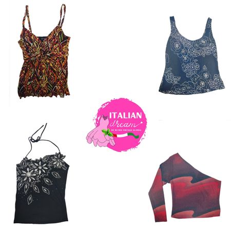 Y2K Glitz and Bling Y2K Dark Tops