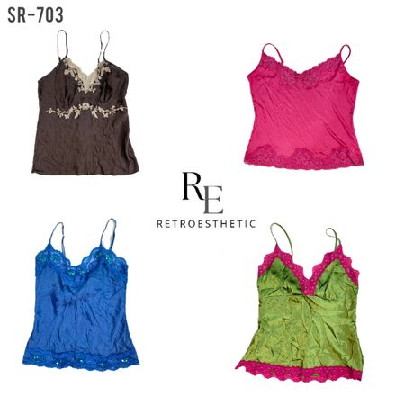 Y2K Soft Girl Era Silk Cami Tops ( SR- 703)
