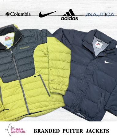 Vestes doudounes de marque incluant Nike, Columbia et Adidas