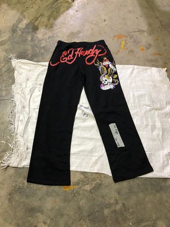 Ladies Y2K ED Hardy flared Printed trousers/trackpants - 30 pcs