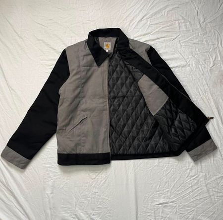 Veste Detroit vintage Carhartt relookée en gris/noir - MOQ 15 pièces