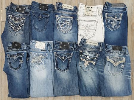 Branded Miss Me & Rock Revival Jeans - 10 Pieces