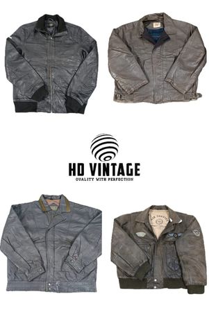 Veste aviateur en cuir vintage pour hommes HD323 - 14 pièces