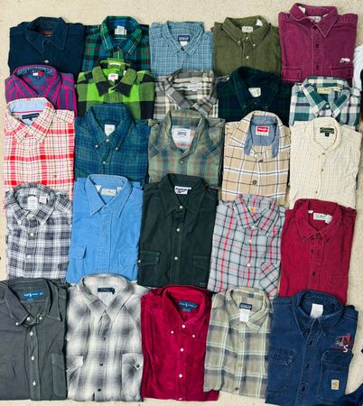 #VV322 Mélange de chemises en flanelle Carhartt/Patagonia/Ralph 25 pcs