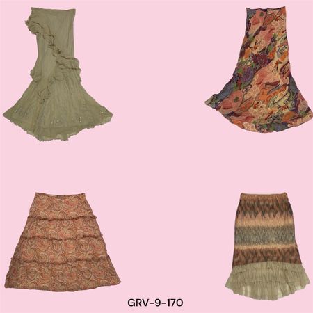 Jupe en polyester rose rétro Y2K – Insouciamment coquine et amusante (9-170)