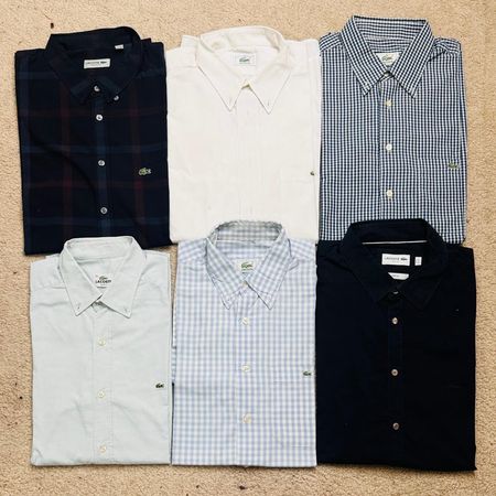 Chemises en coton Lacoste à boutons 20 pièces