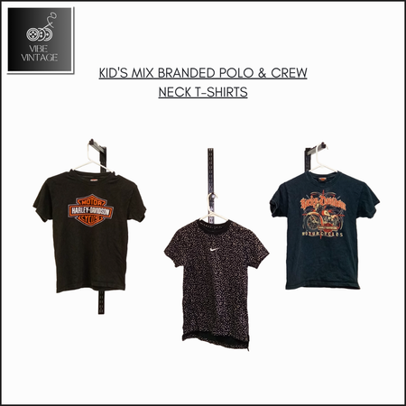 KID'S MIX BRANDED POLO & CREW NECK T-SHIRTS - 33 PCS