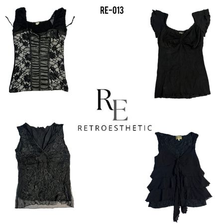 Tops tout noir Y2K (RE-13)