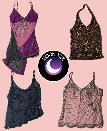 Y2k party like it's 99 beaded tops (A-16)