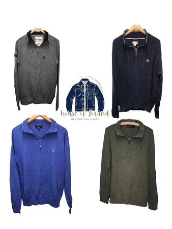 Diesel, lacoste ,calvin klein nautica,gant,chaps, boss, timberland,weird fish,petronas,puma and crest half zipper sweaters