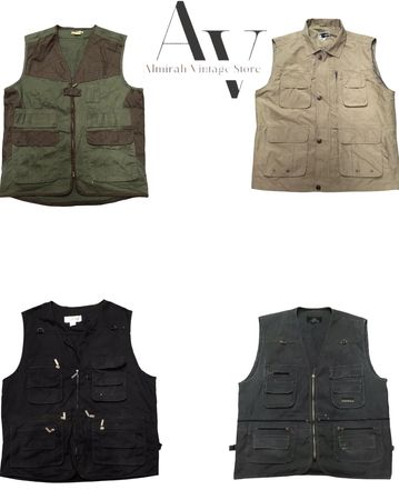 Gilet de pêche vintage y2k / gilets de pêche avec poches multiples