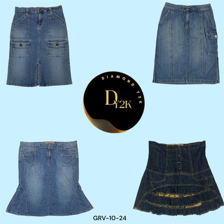 Jupe en denim midi Y2K – Parfaite pour le streetwear rétro (GRV-10-024)