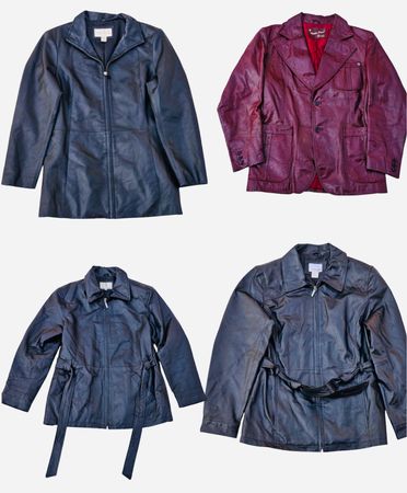 Veste en cuir unique Y2K