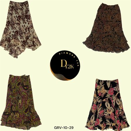 Jupe en poly floral rose Y2K (GRV-10-029)