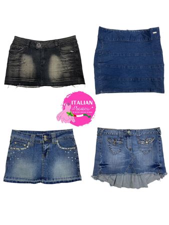 Jupes en denim mini uniques Dirt Fade