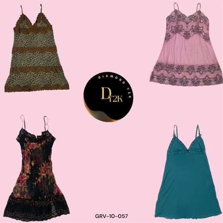 Robe nuisette en satin inspirée des années Y2K (GRV-10-057)