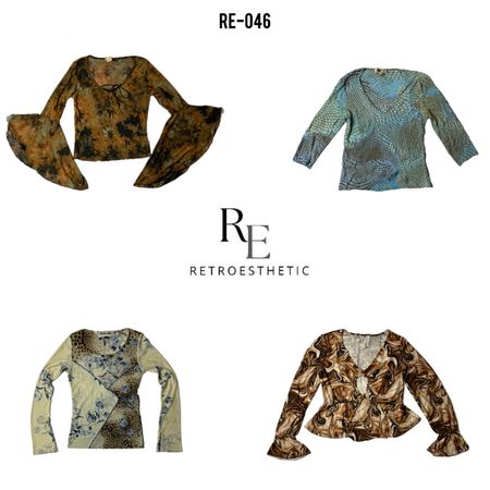 Tops en maille imprimés animaux Y2K (RE-046)