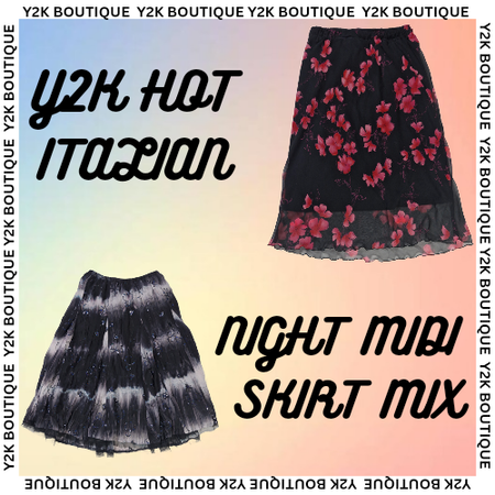 Y2K HOT ITALIAN NIGHTS MIDI SKIRT MIX