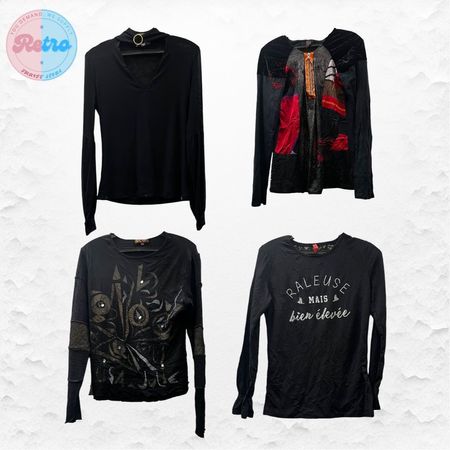 Moody Dark Y2K Mesh Tops: 15 Pieces