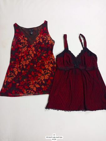 Y2K Dark Ruby Mash Tops