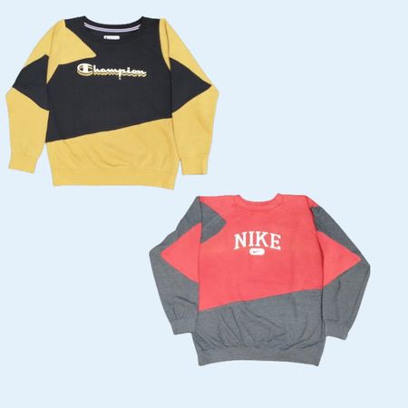 Felpa patchwork con marchio AW24 rielaborata