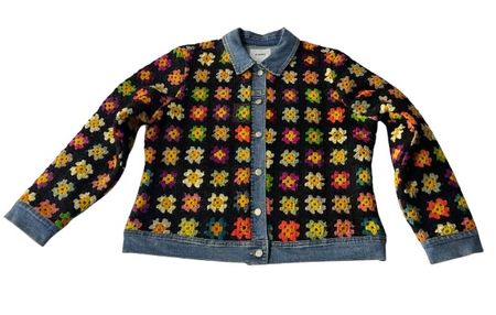 Upcycled Denim Crochet Jacket