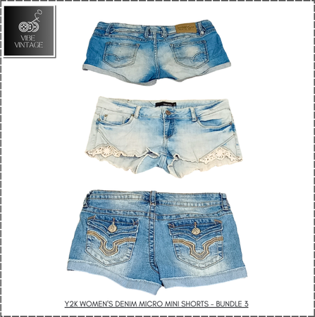 Y2K SHORTS EN DENIM MICRO MINI POUR FEMMES - 10 PCS (BUNDLE 3)