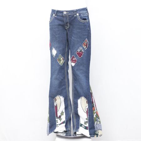 CR766 Upcycled Tapestry Flare Jeans