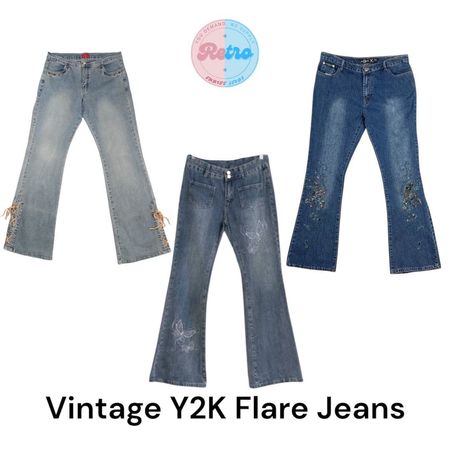 Y2K Vintage Flare Jeans for Women: 10 Pieces