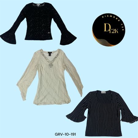 Haut à manches évasées élégant de seconde main (GRV-10-191)