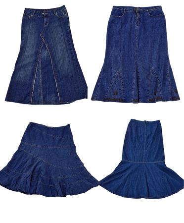 Gonne Maxi in Denim Y2K