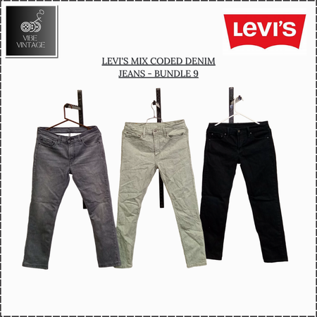 JEANS EN DENIM CODE MIX LEVI'S - LOT 9 - 10 PIÈCES