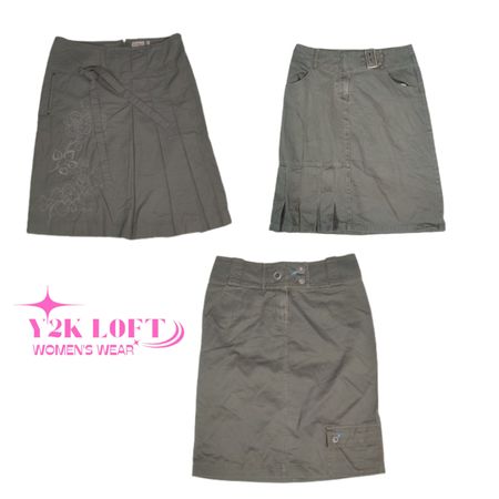 Y2K Unique Cargo Midi Skirt (03-1124)