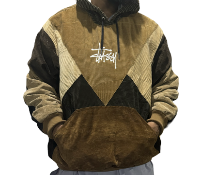 rework style patchwork cordoury stussy jackets