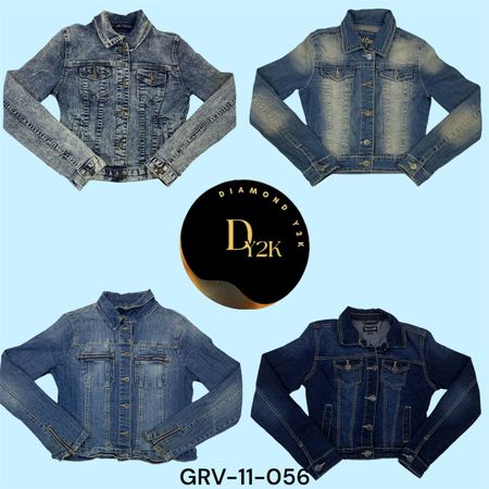 Veste en denim distendu classique Y2K – Indispensable rétro (GRV-11-056)