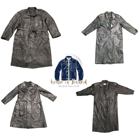 Lange Ledertrenchcoats