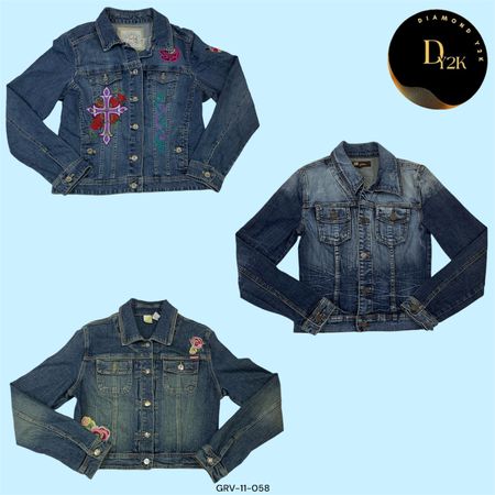 Veste en denim inspirée des années 2000 – Ambiance vintage Y2K (GRV-11-058)
