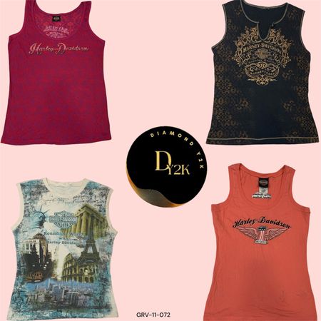 Harley Davidson Biker Tank | Y2K Vintage Graphic Tee (GRV-11-072)