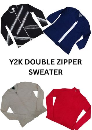 CR2695 Y2K Maglione con Doppia Zip - 12 Pz