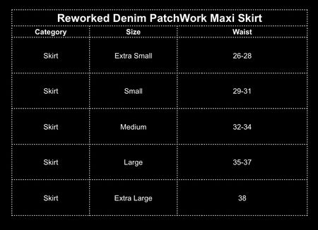 Jupe maxi en patchwork denim upcyclé (RERP)