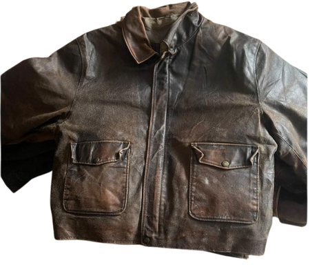 Leather flight jacket
