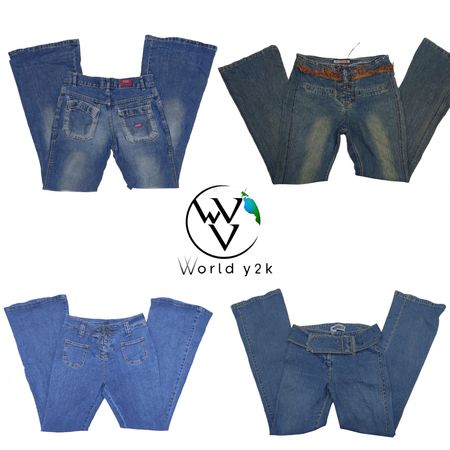 Jeans flare únicos Y2K