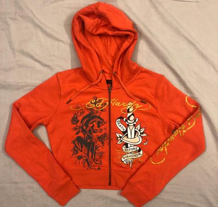 ED Hardy レディース クロップド ジッパー フーディー - 新品の在庫 / デッドストック