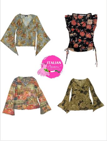 Euro micro mesh graphic tops mix