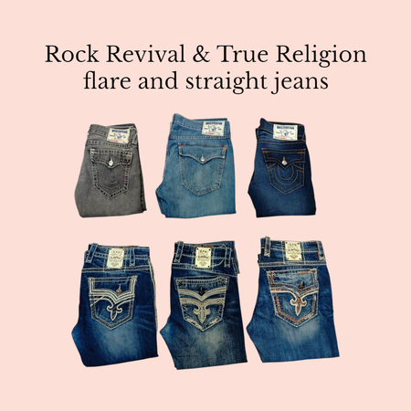 Rock Revival & True Religion flare and straight jeans