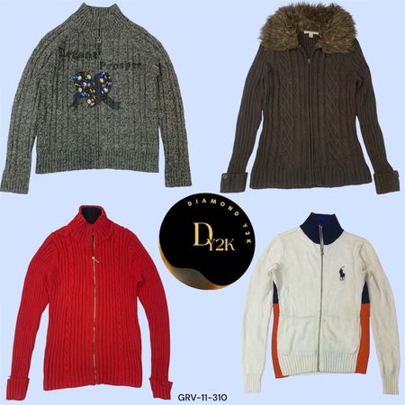 Y2K Retro Einreißverschluss Pullover - Vintage Chic (GRV-11-310)