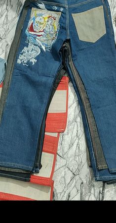baggy embroidered jeans